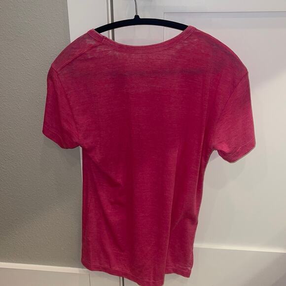 J Crew Made-in-LA burnout pocket T-shirt  Hot Pink XS - Picture 4 of 5